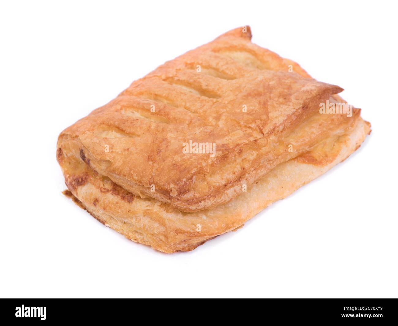 One puff pastry pie isolated on white background Stock Photo - Alamy