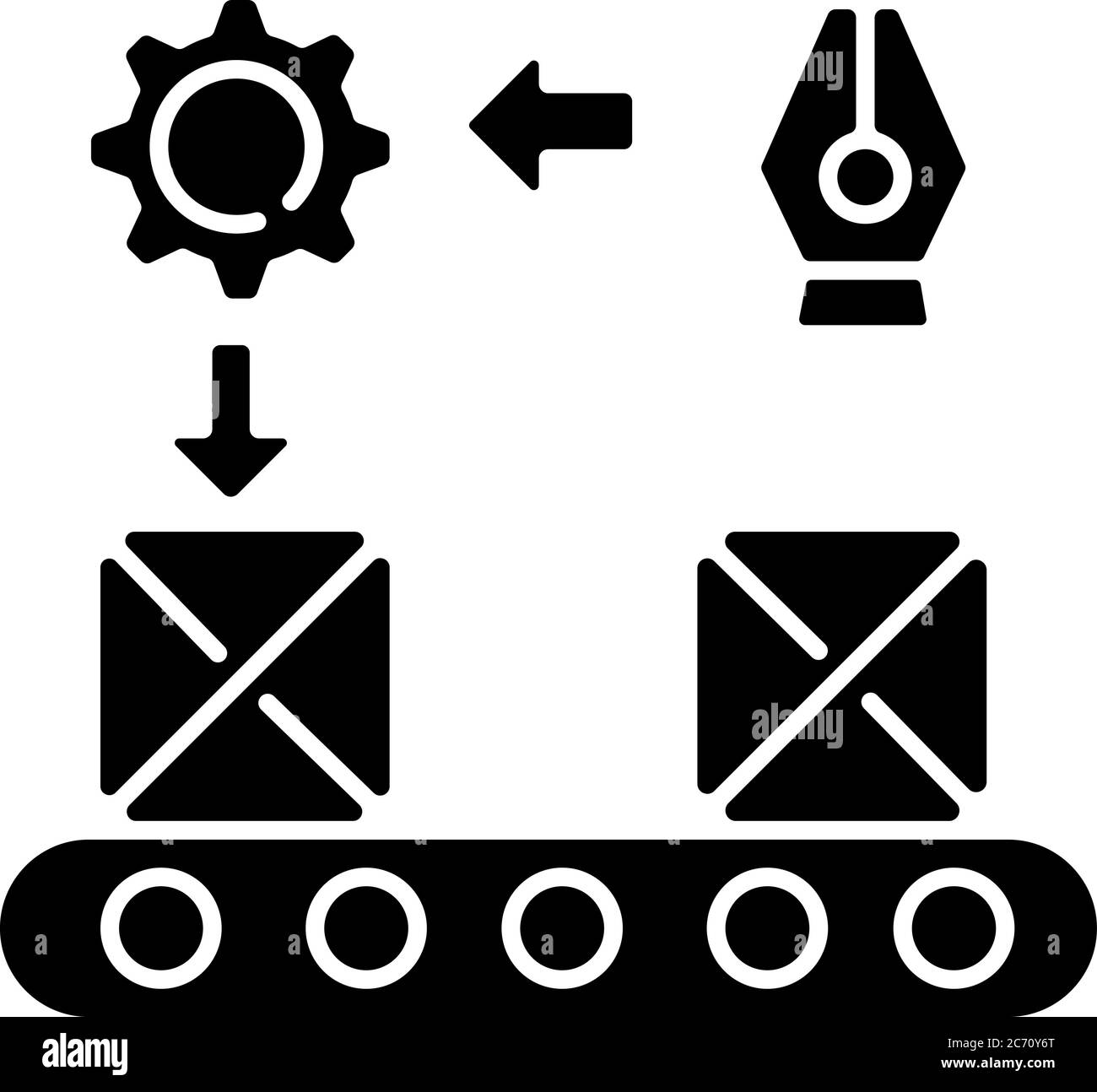 Process Flow Icon Black
