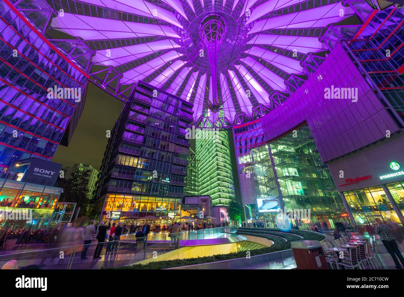 BERLIN - SEPTEMBER 20: Sony Center September 20, 2013 in Berlin, Germany. The center is a public space located in the Potsdamer Platz financial distri Stock Photo