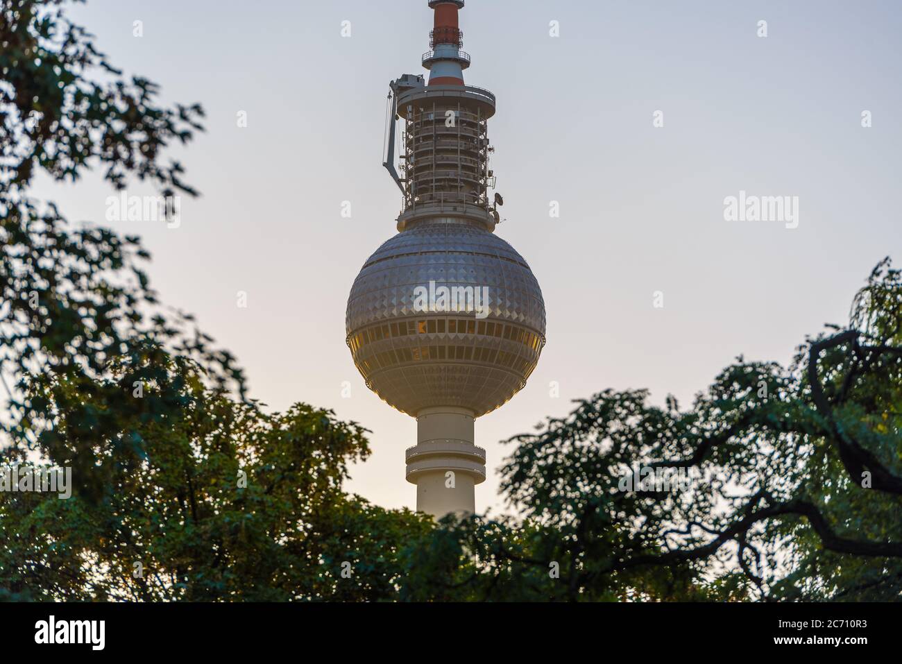 BERLIN, GERMANY - SEPTEMBER 17, 2013: The Fernsehturm Television Tower IN BERLIN. Stock Photo