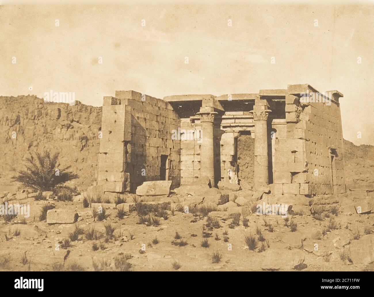 Vue du Temple de Tafah (Taphis), April 9, 1850. Stock Photo
