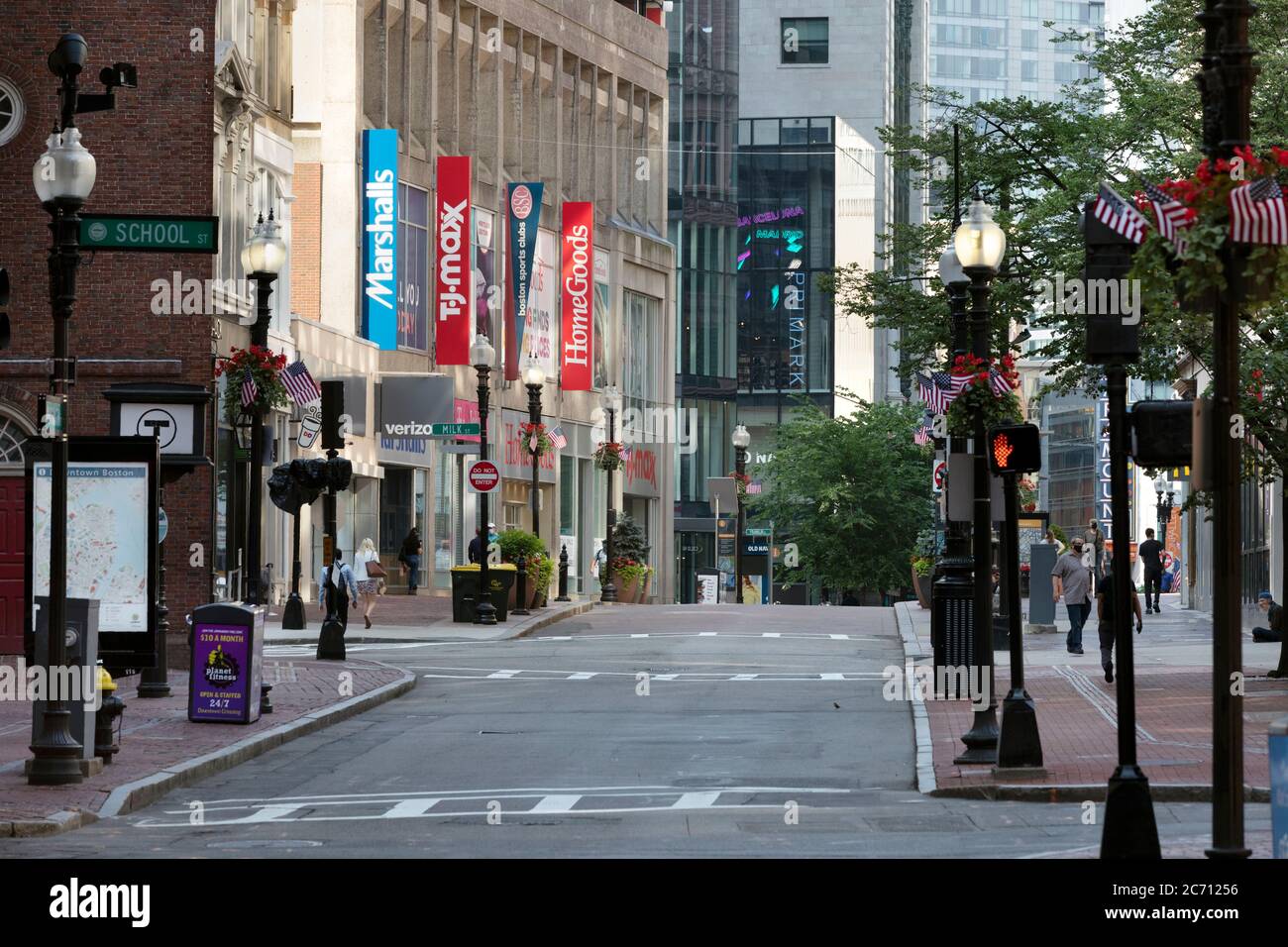 Washington Street, Downtown Crossing, Boston Massachusetts USA Stock