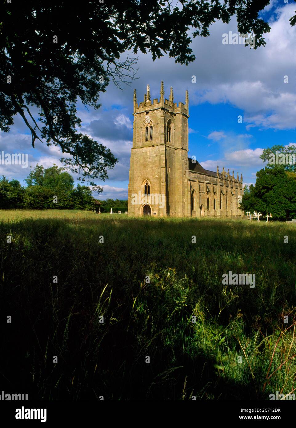 Battlefield, England, UK: Perpendicular church of the chantry college founded 1406 for the souls of those slain at the Battle of Shrewsbury in 1403. Stock Photo