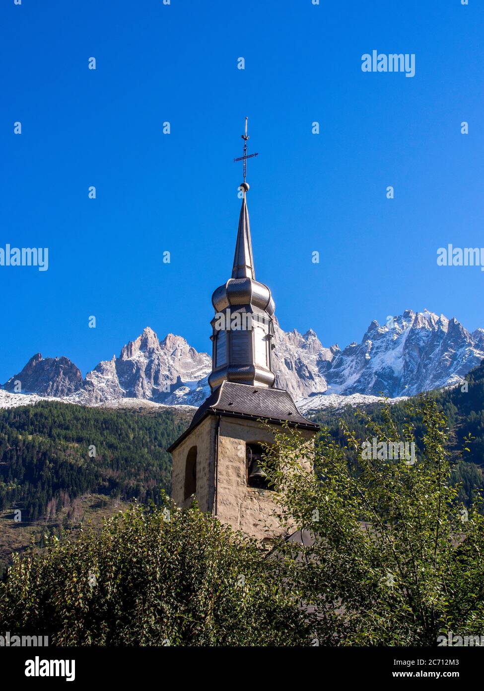 Church St Michel, Chamonix, Savoie department, Auvergne-Rhone-Alpes, France Stock Photo
