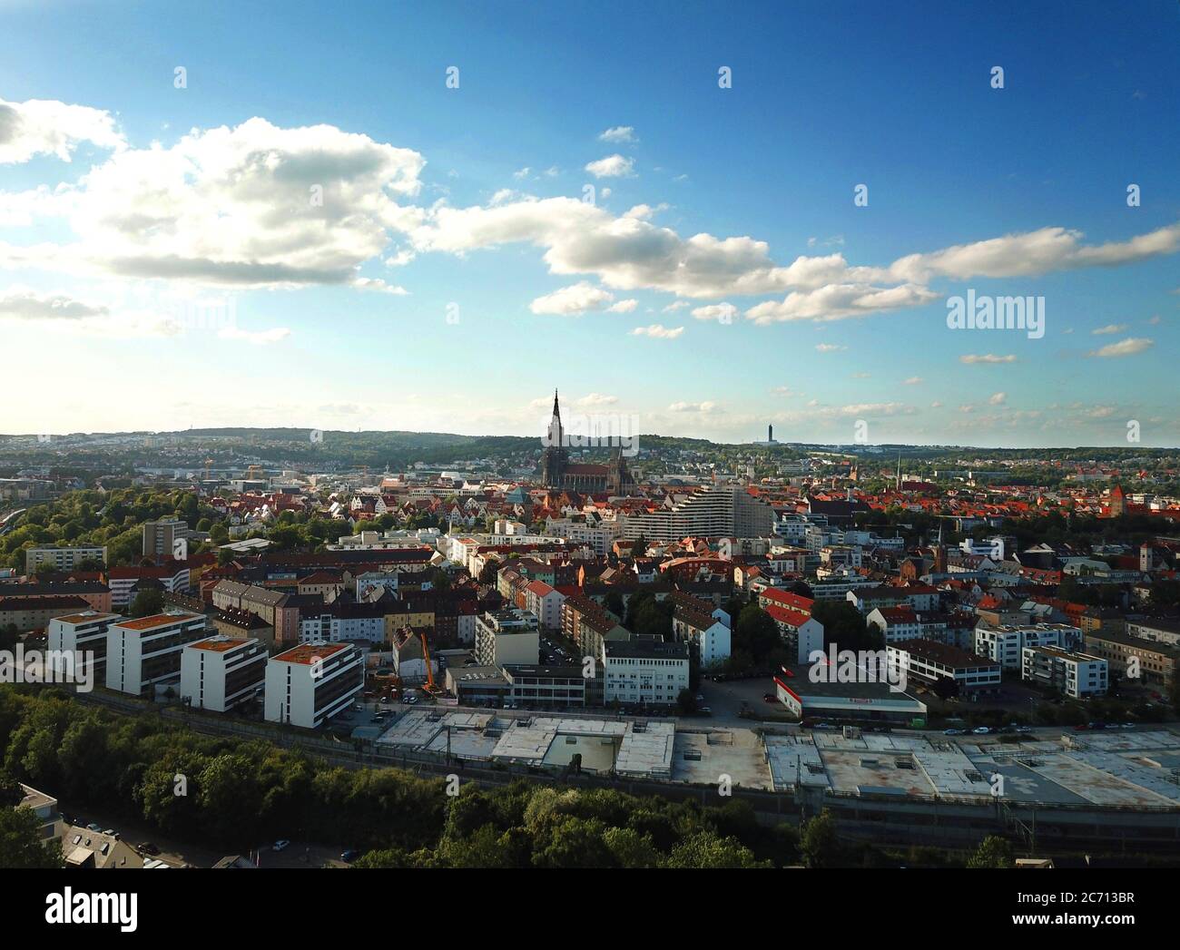 Ulm, Germany: Aerial view on the city Stock Photo