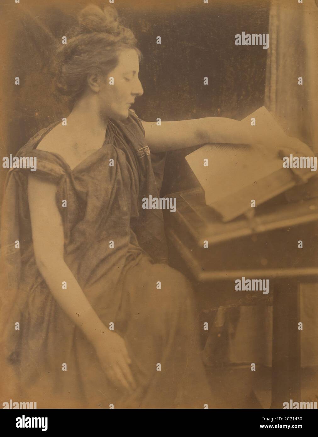 [Woman in Robes Reading a Book], 1870 Stock Photo - Alamy