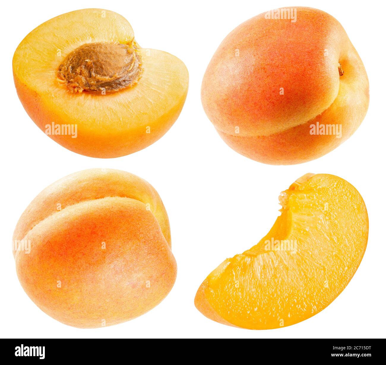 collection of apricots isolated on a white background Stock Photo - Alamy