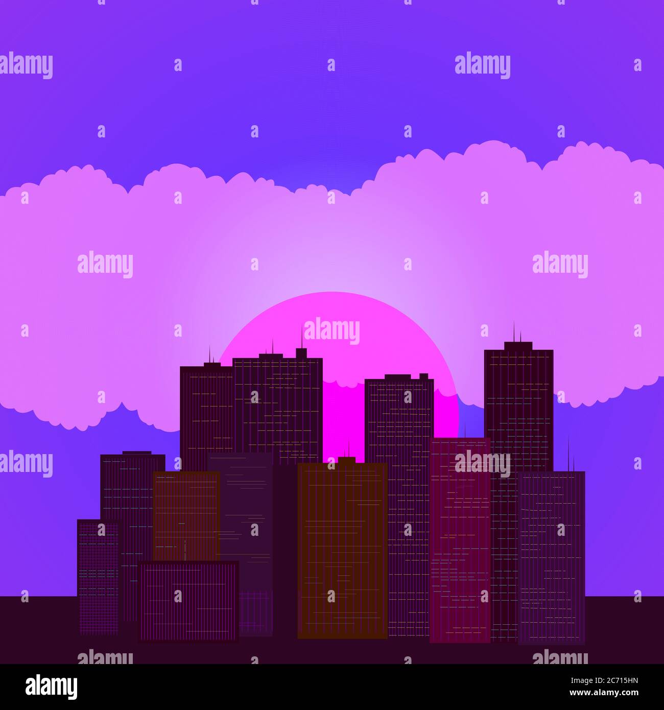 Cityscape vector background. Skyline wallpaper with skyscrapers in ...