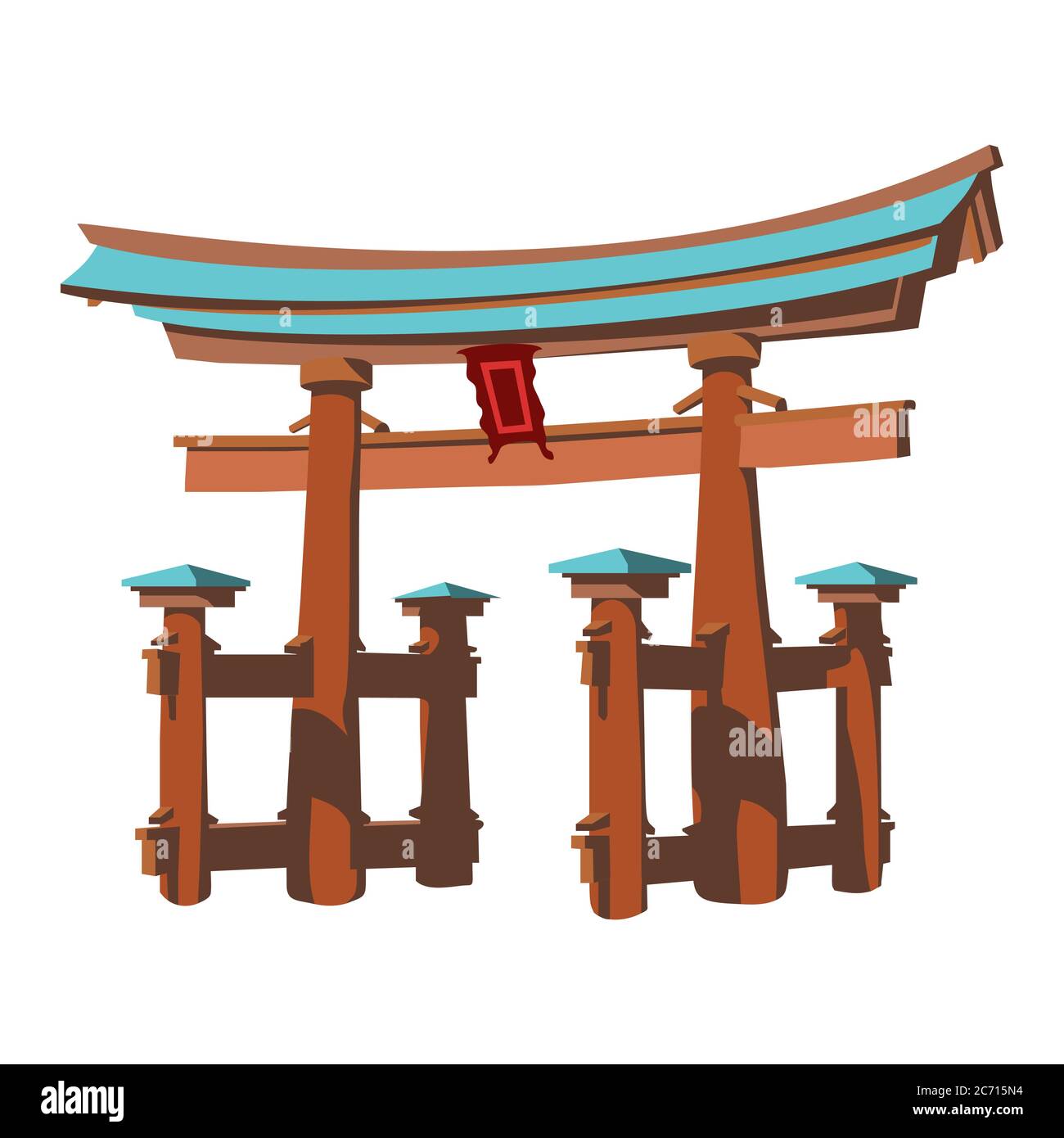 vector illustration of Miyajima monument of Japan. eps 10 Stock Vector