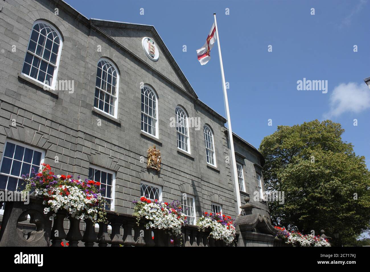 Channel Islands. Guernsey. Saint Peter Port. Royal Court building. States of Guernsey. Stock Photo