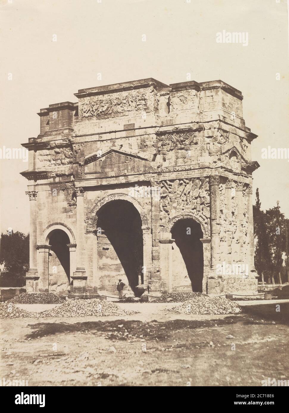 [Roman Arch at Orange], 1851. Stock Photo