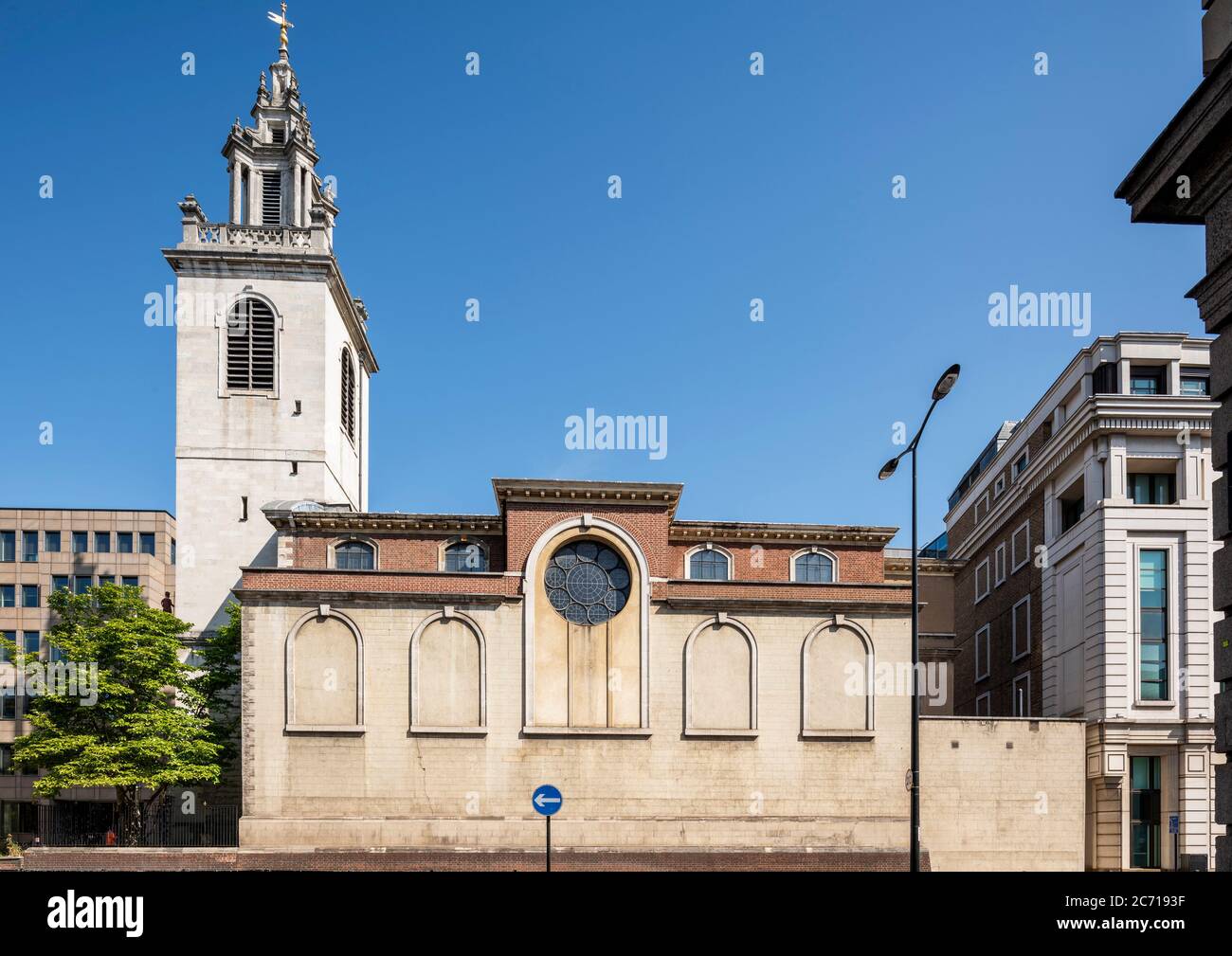 View of south elevation and spire. Christopher Wren churches St
