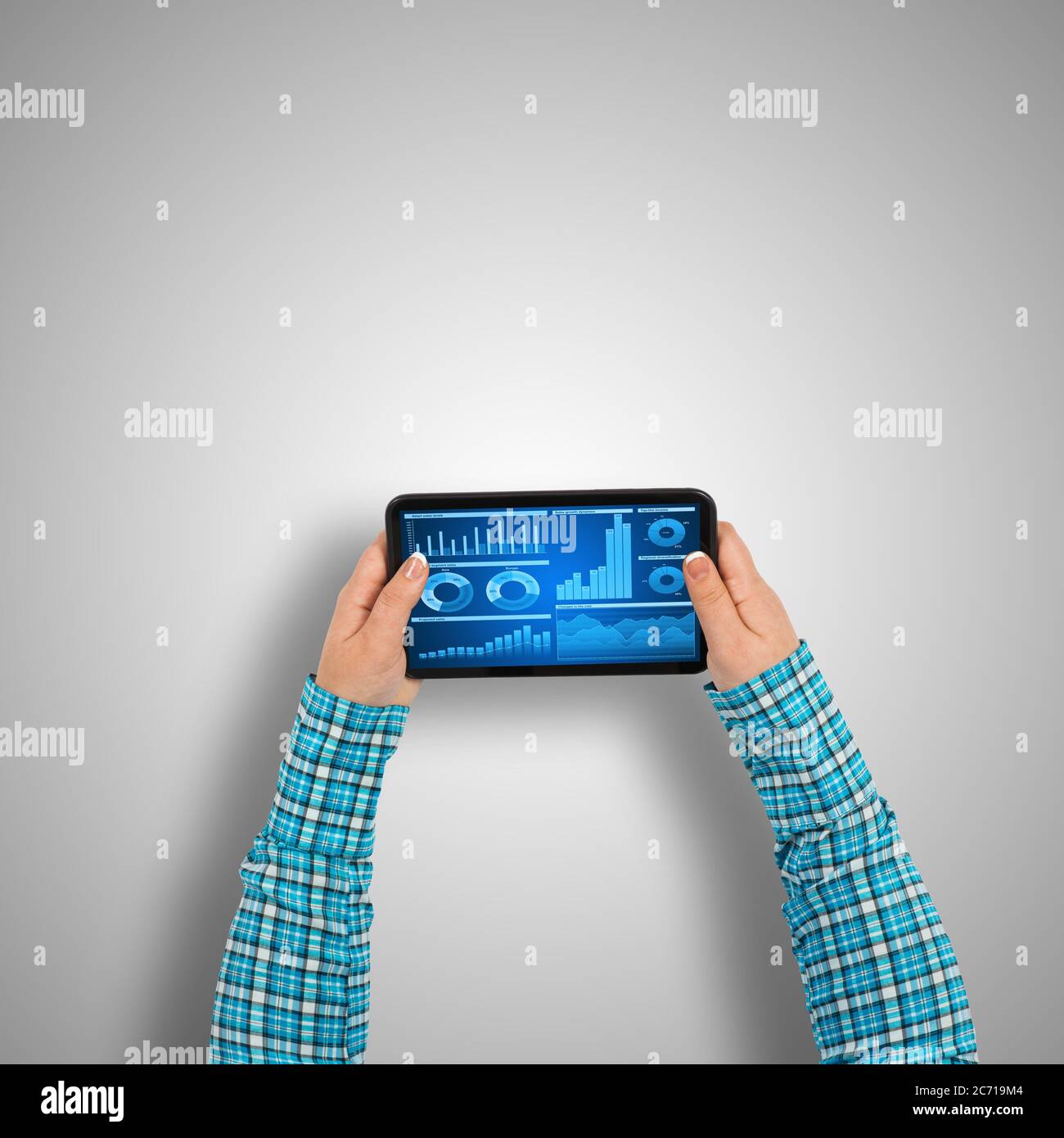 Using financial application Stock Photo - Alamy