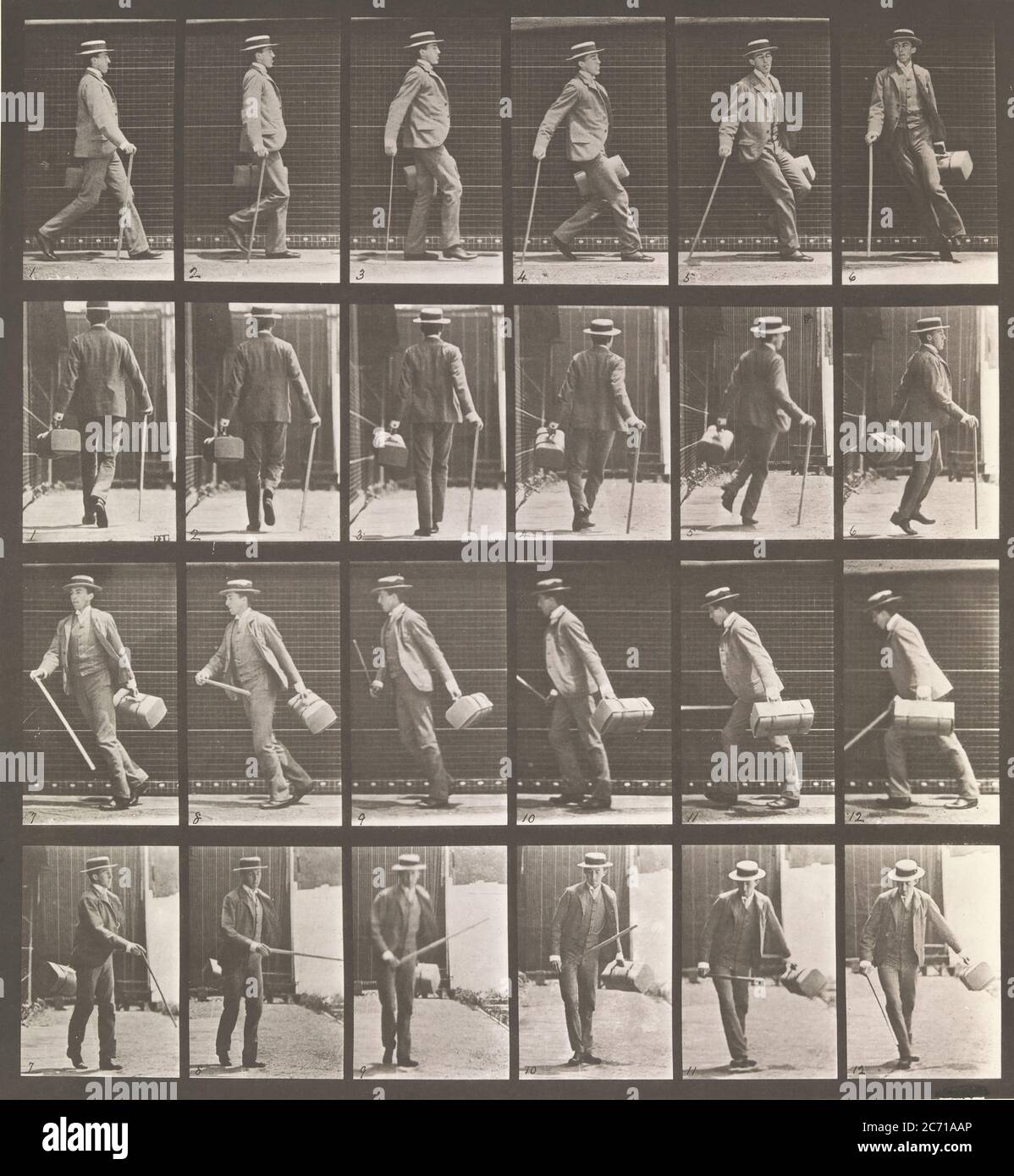 Animal Locomotion. An Electro-Photographic Investigation... of Animal Movements. Commenced 1872 - Completed 1885. Volume VII, Men and Woman (Draped) Miscellaneous Subjects, 1880s. Stock Photo