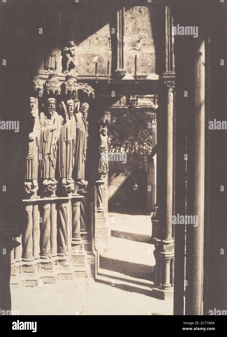 [South Portal, Chartres Cathedral], 1854. Stock Photo