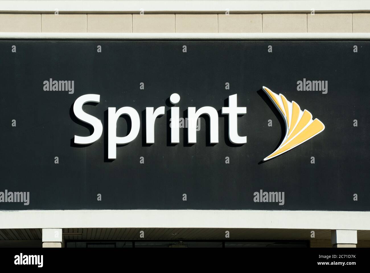 Sign on a Sprint retail telephone store Stock Photo