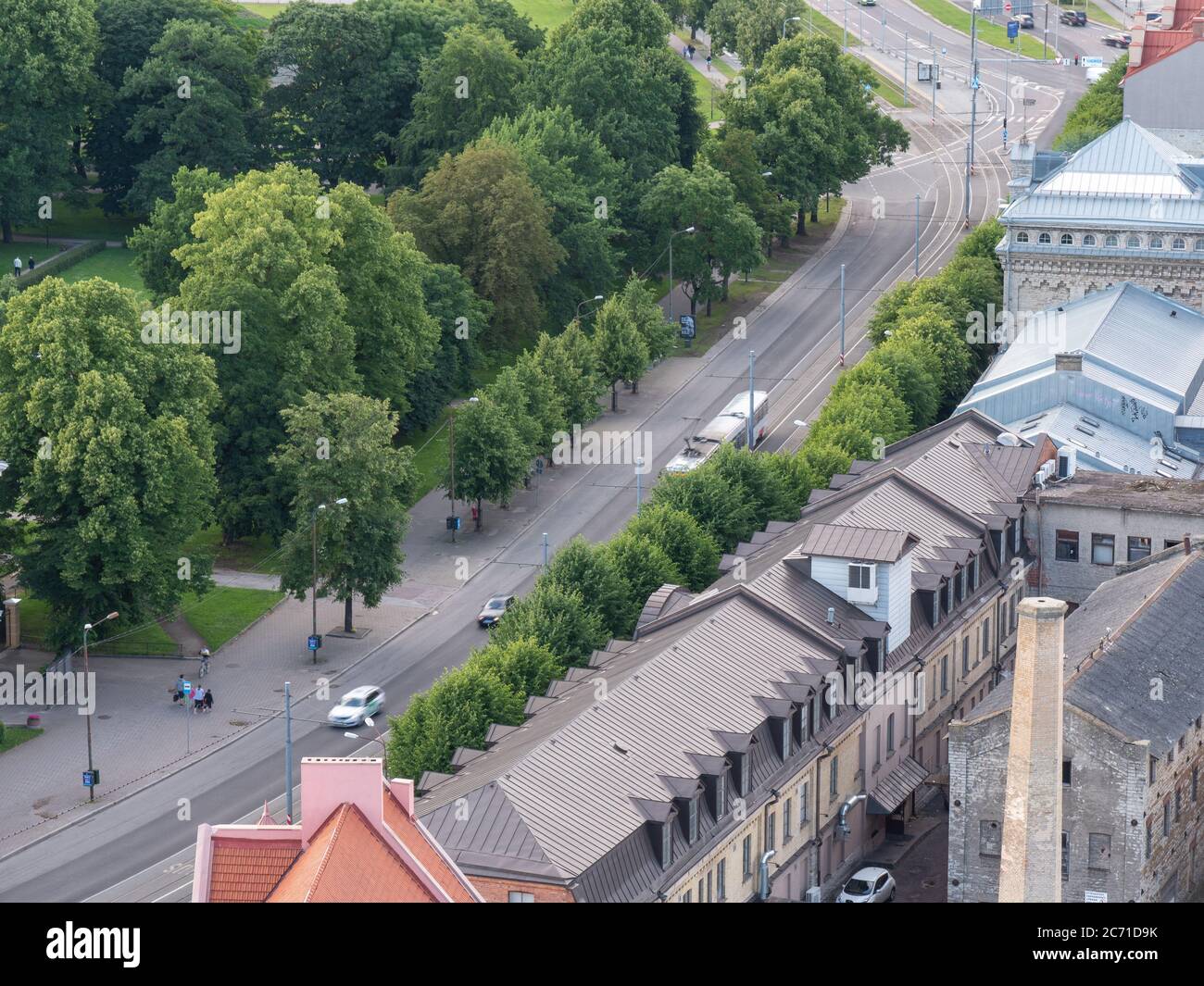 Aerial view of city Tallinn Estonia business district Stock Photo