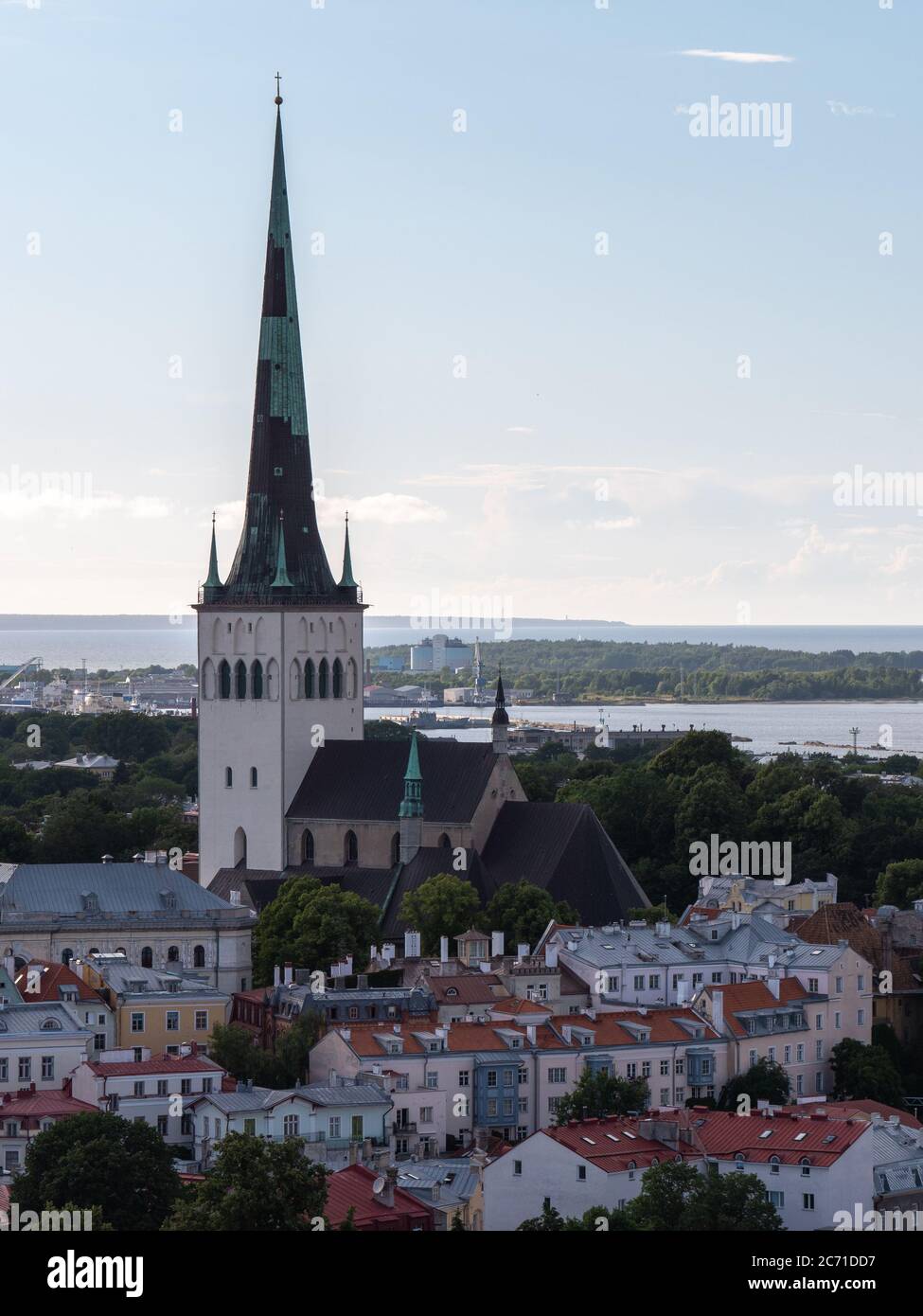 Aerial view of city Tallinn Estonia business district Stock Photo