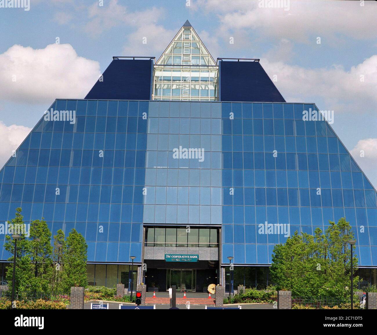 The then brand new Kings Valley pyramid shaped office building at Kings Valley, Stockport, north