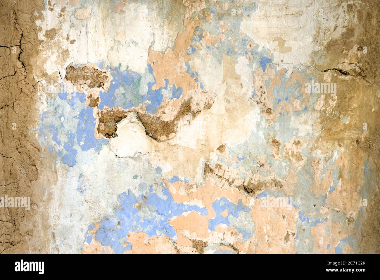 Eine Wand mit altem Verputz Stock Photo