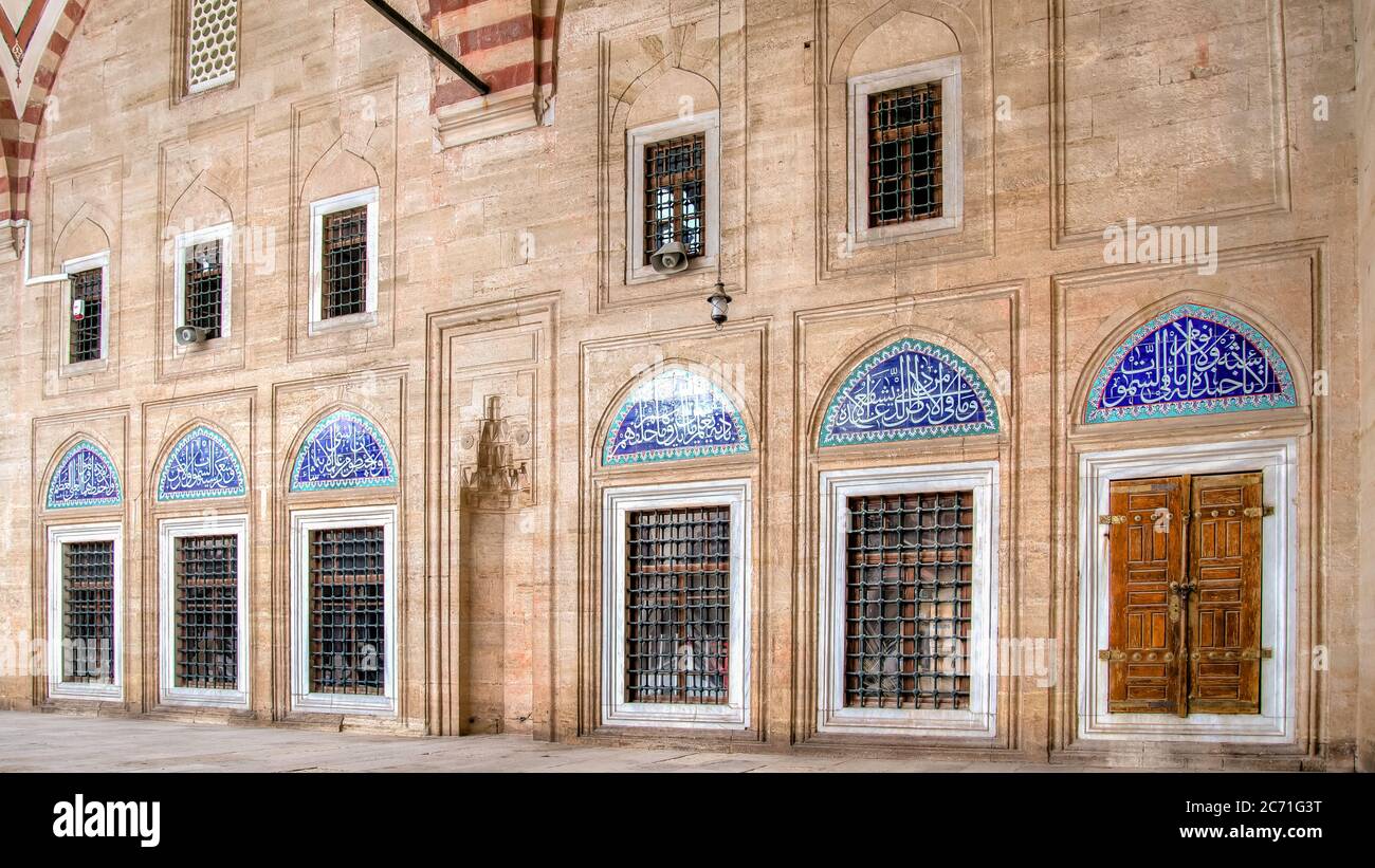 Edirne, Turkey - May 2014 View of the interior walls of Selimiye Mosque, the masterpiece of famous architect Mimar Sinan and one of the highest achiev Stock Photo