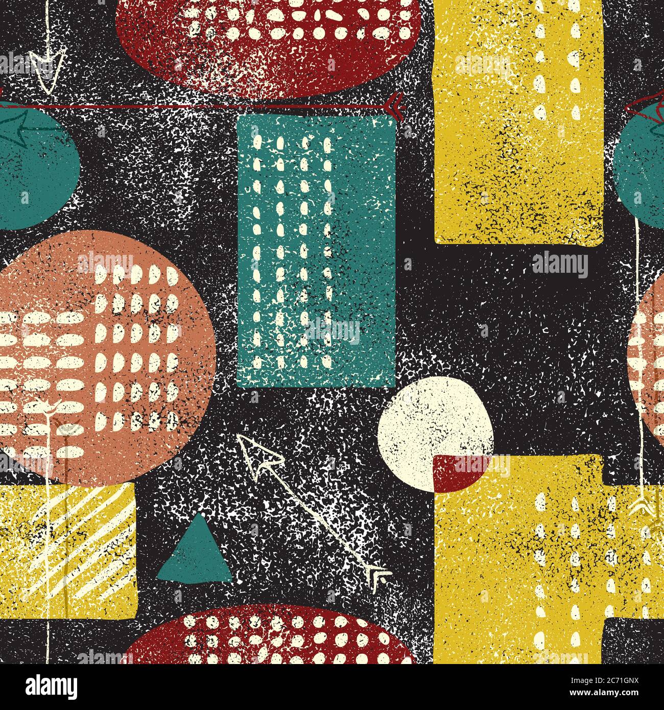 City grunge abstract, seamless vector pattern. Stock Vector