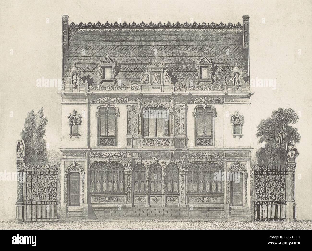 Maison &#xe9;lev&#xe9;e Rue St. Georges par M. Renaud, ca. 1841. Stock Photo
