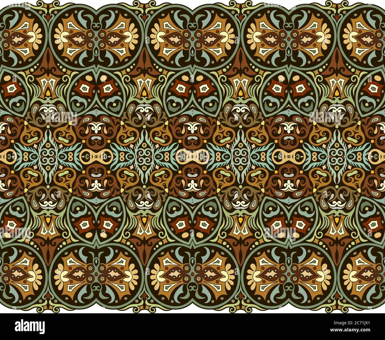 Abstract ethnic nature tile stripe seamless border Stock Vector Image ...