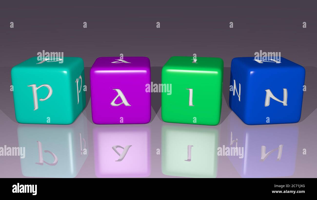Pain combined by dice letters and color crossing for the related