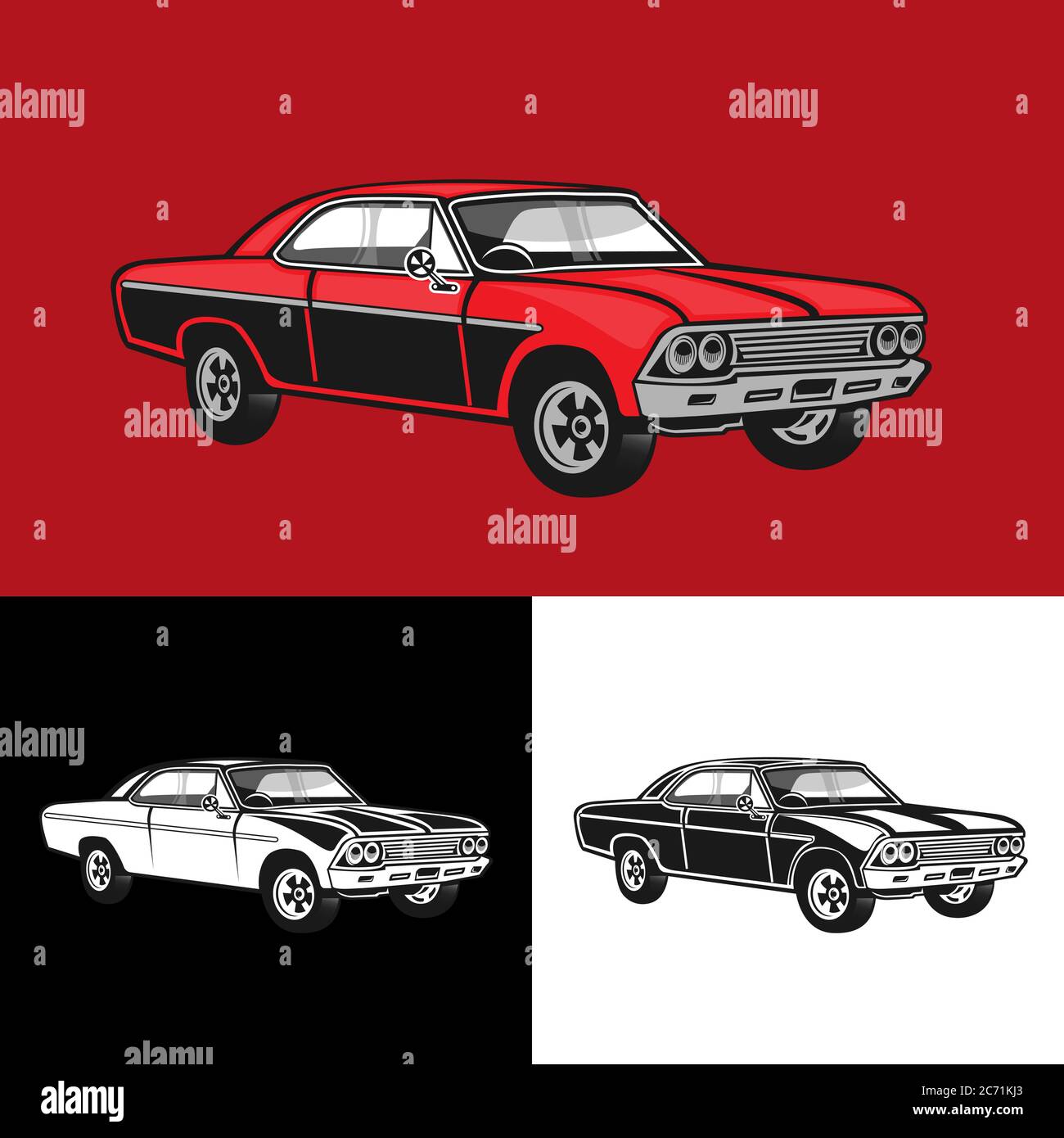 Template of Muscle car logo, retro logo style, vintage logo. Perfect for all automotive industry.EPS 10 Stock Vector
