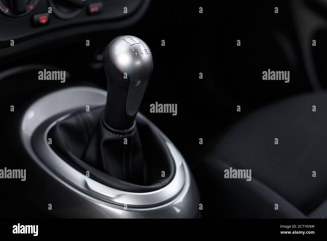 Manual car transmission. Interior detail Stock Photo Alamy