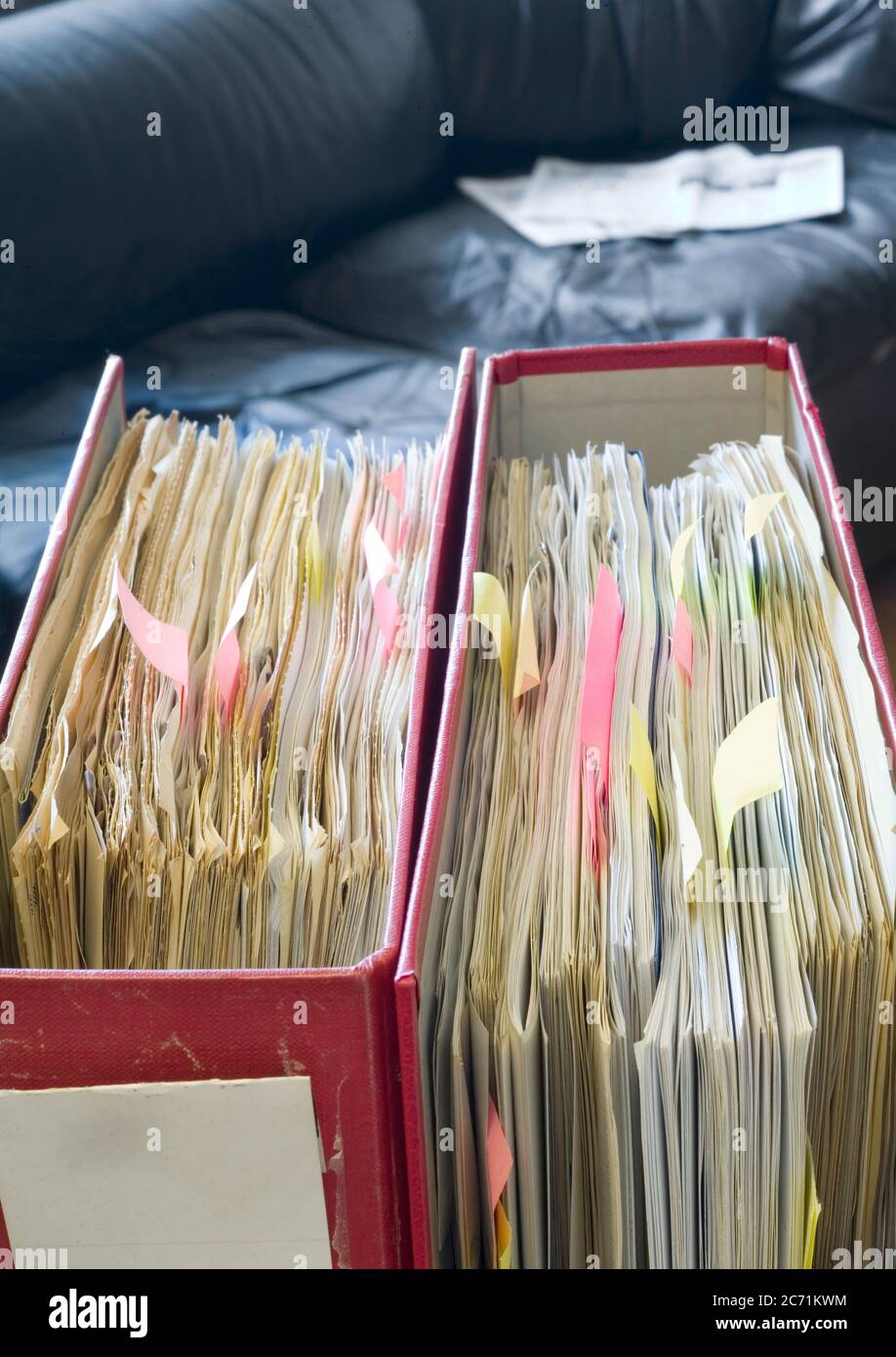 messy file folders and documents, bureaucracy and red tape concept ...