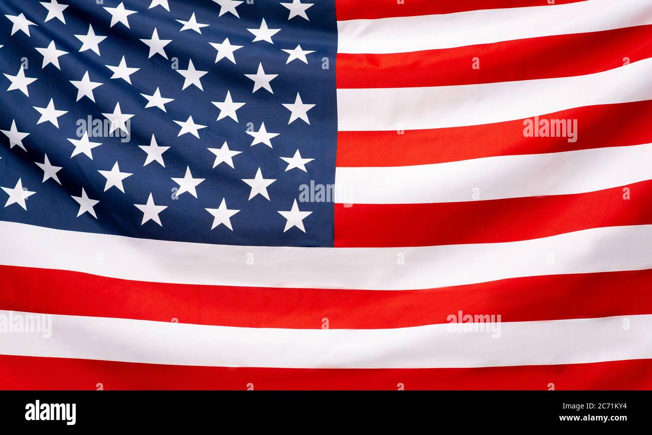 Beautifully waving star and striped American flag, web banner Stock ...