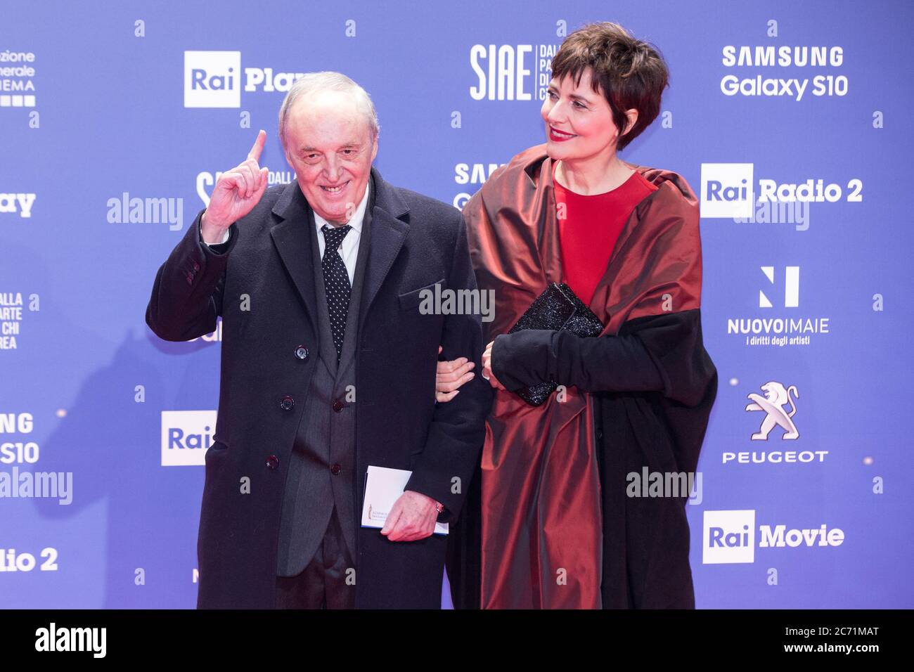 Roma, Italy. 28th Mar, 2019. Dario Argento and Mirella D'Angelo during the red carpet for the 64th edition of the David di Donatello, the awards for Italian cinema (Photo by Matteo Nardone/Pacific Press) Credit: Pacific Press Agency/Alamy Live News Stock Photo