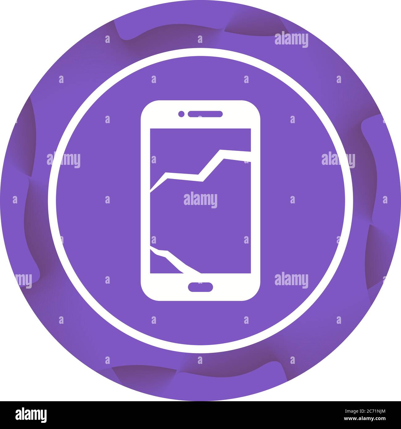 Unique Broken Cell Phone Vector Glyph Icon Stock Vector