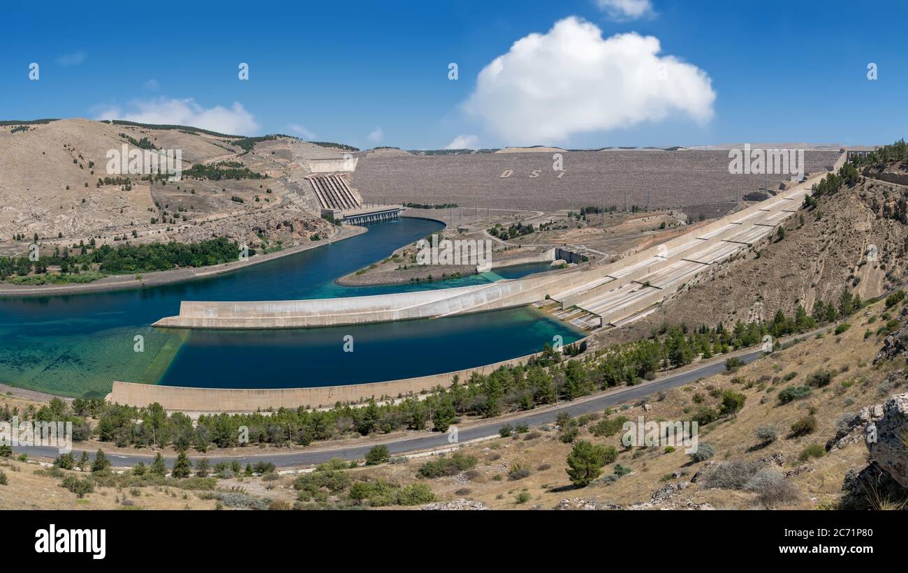 Adiyaman, Turkey July 2018 Ataturk Dam on the Euphrates River