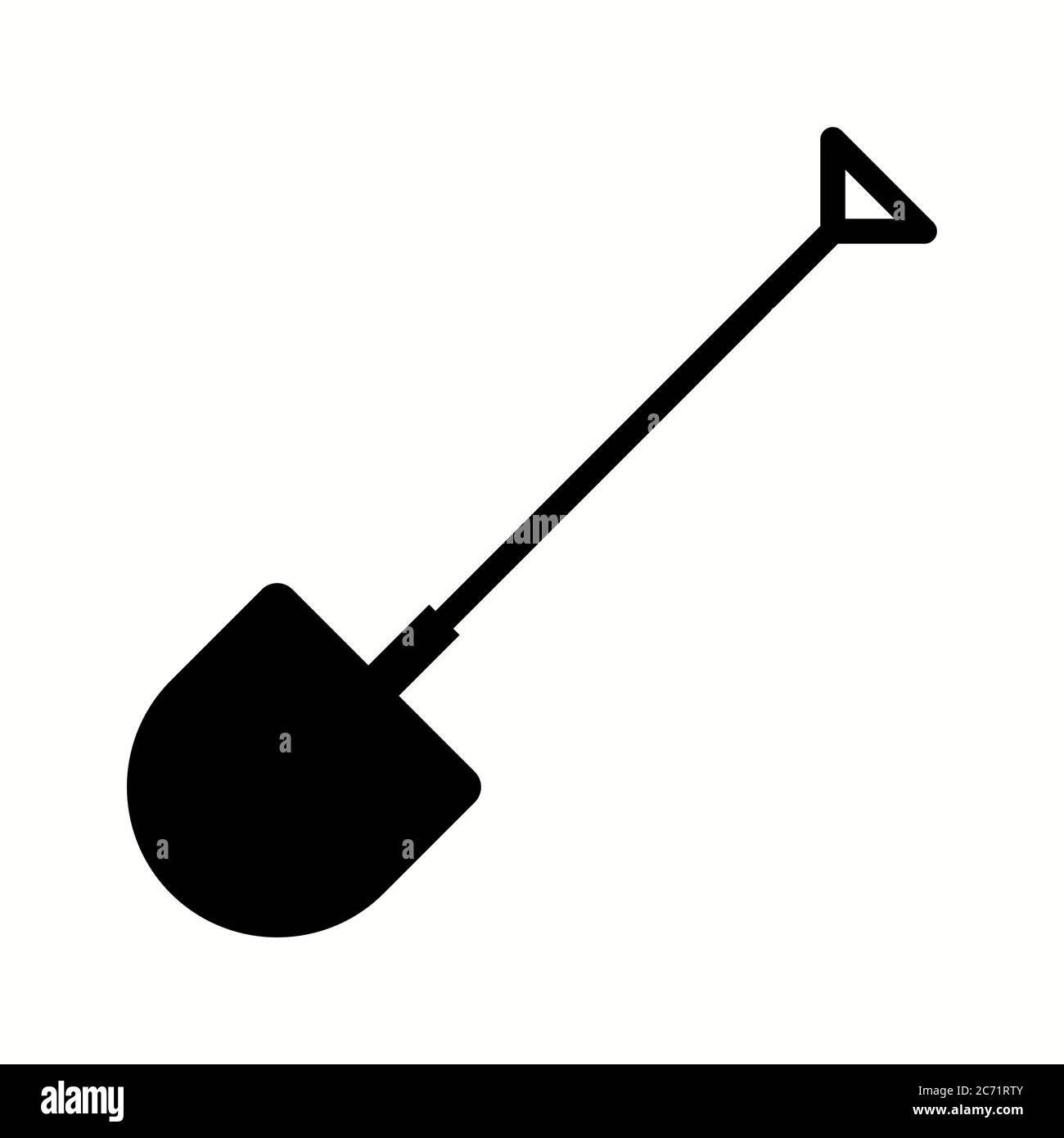 Unique Shovel Vector Glyph Icon Stock Vector