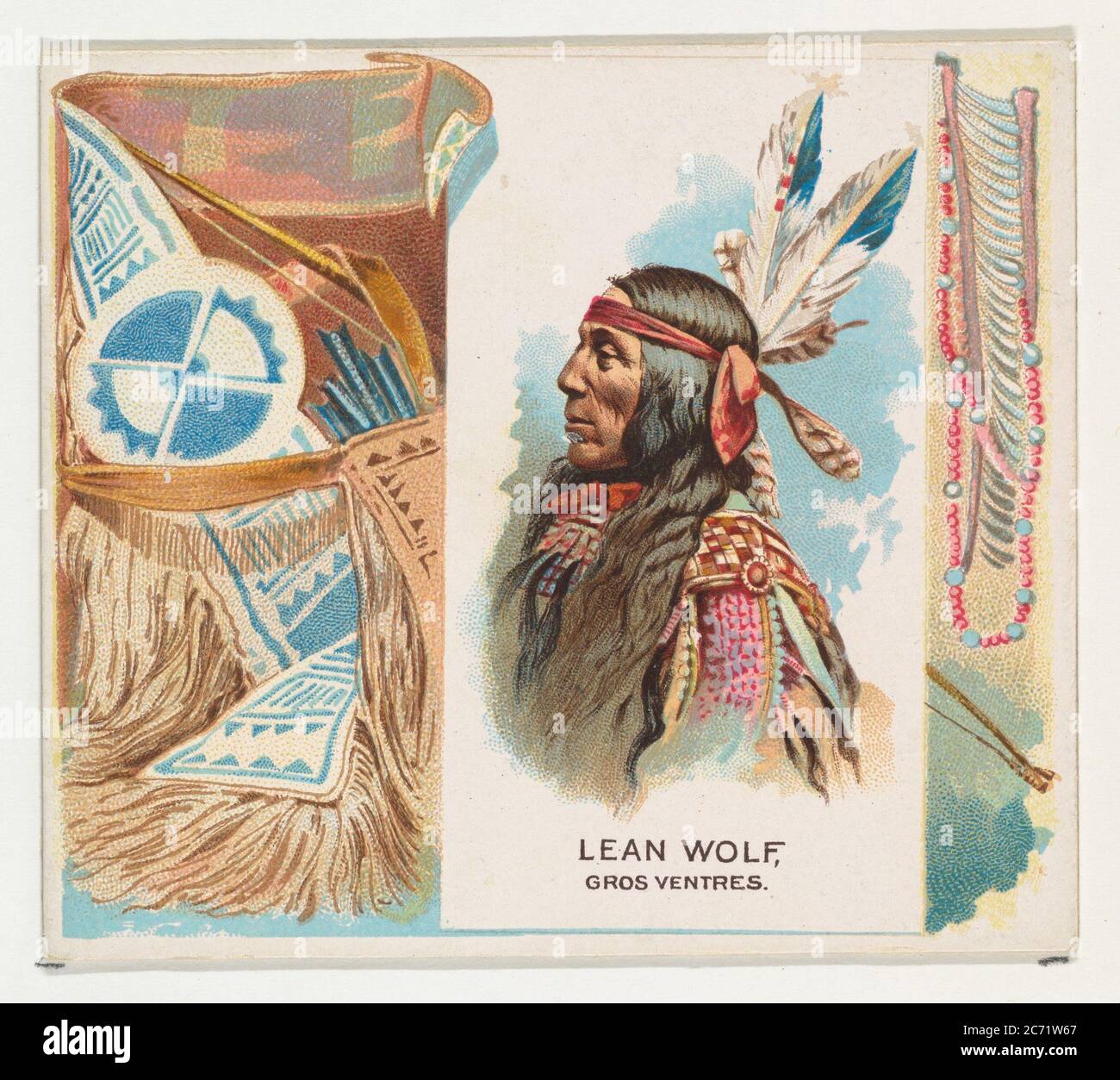 Lean Wolf, Gros Ventres, from the American Indian Chiefs series (N36) for Allen &amp; Ginter Cigarettes, 1888. Stock Photo