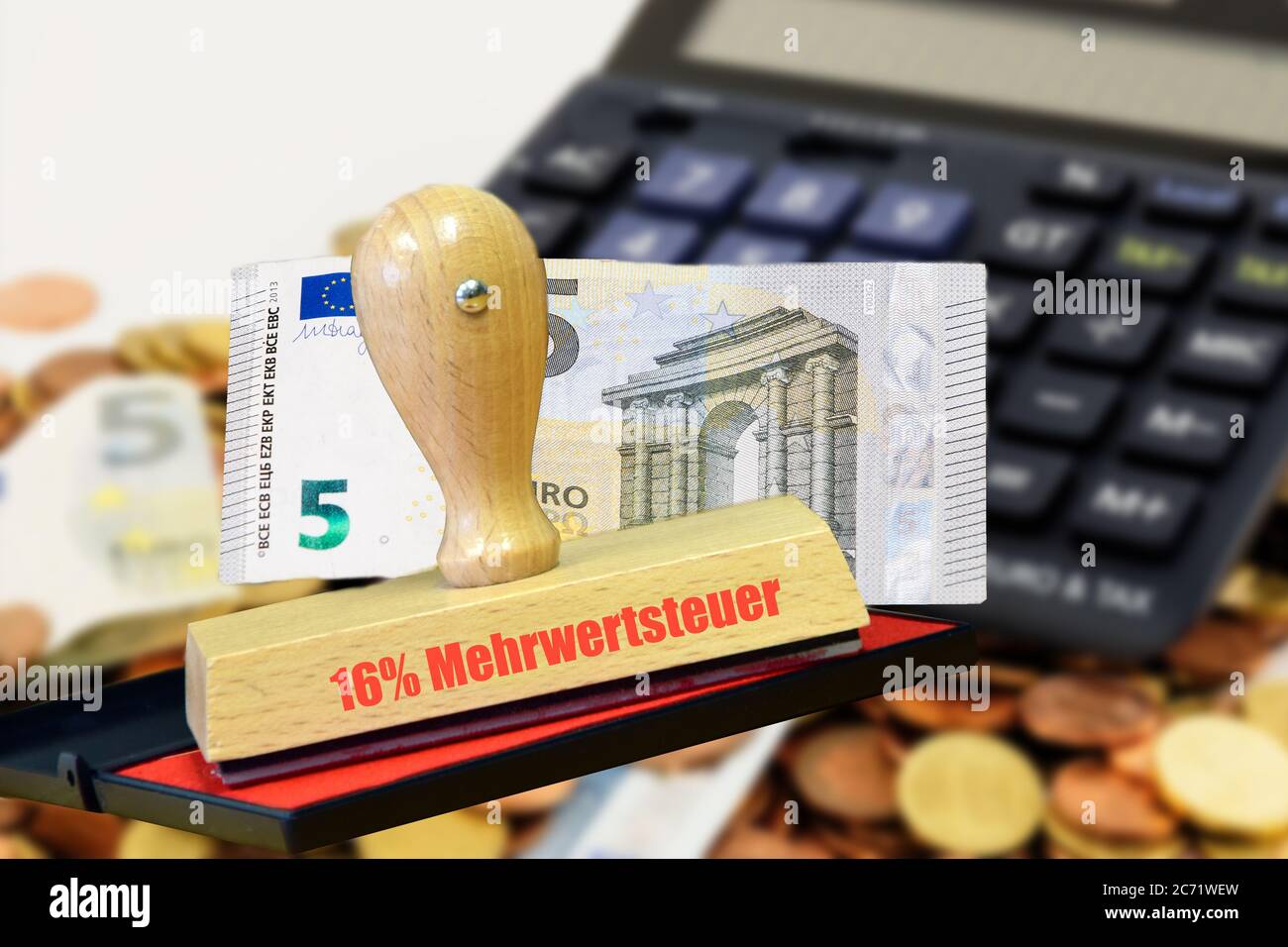 VAT reduction to 16% due to Corona - crisis in Germany Stock Photo