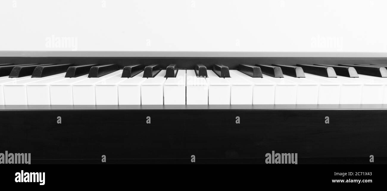Modern Black and White Digital piano Stock Photo