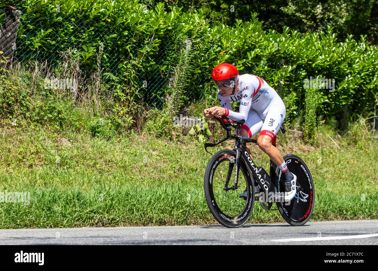 Bosdarros, France - July 19, 2019: The Portuguese cyclist Rui Costa of UAE  Team Emirates riding during stage 13, individual time trial, of Le Tour de  Stock Photo - Alamy