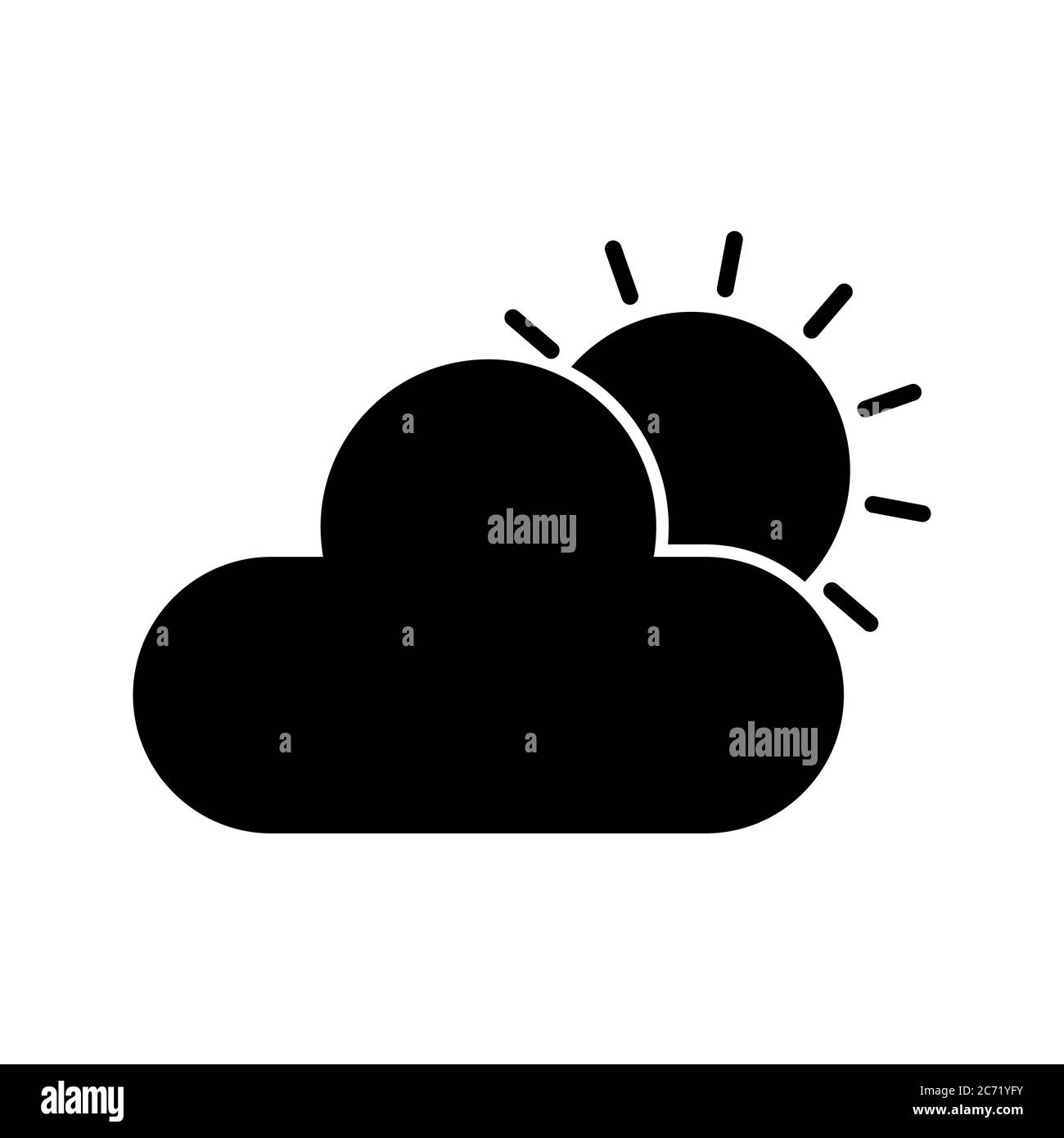 Unique Sun & Cloud Vector Glyph Icon Stock Vector Image & Art - Alamy