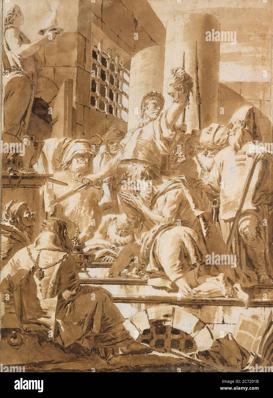 Beheading of Two Male Saints, 1696-1770. Stock Photo
