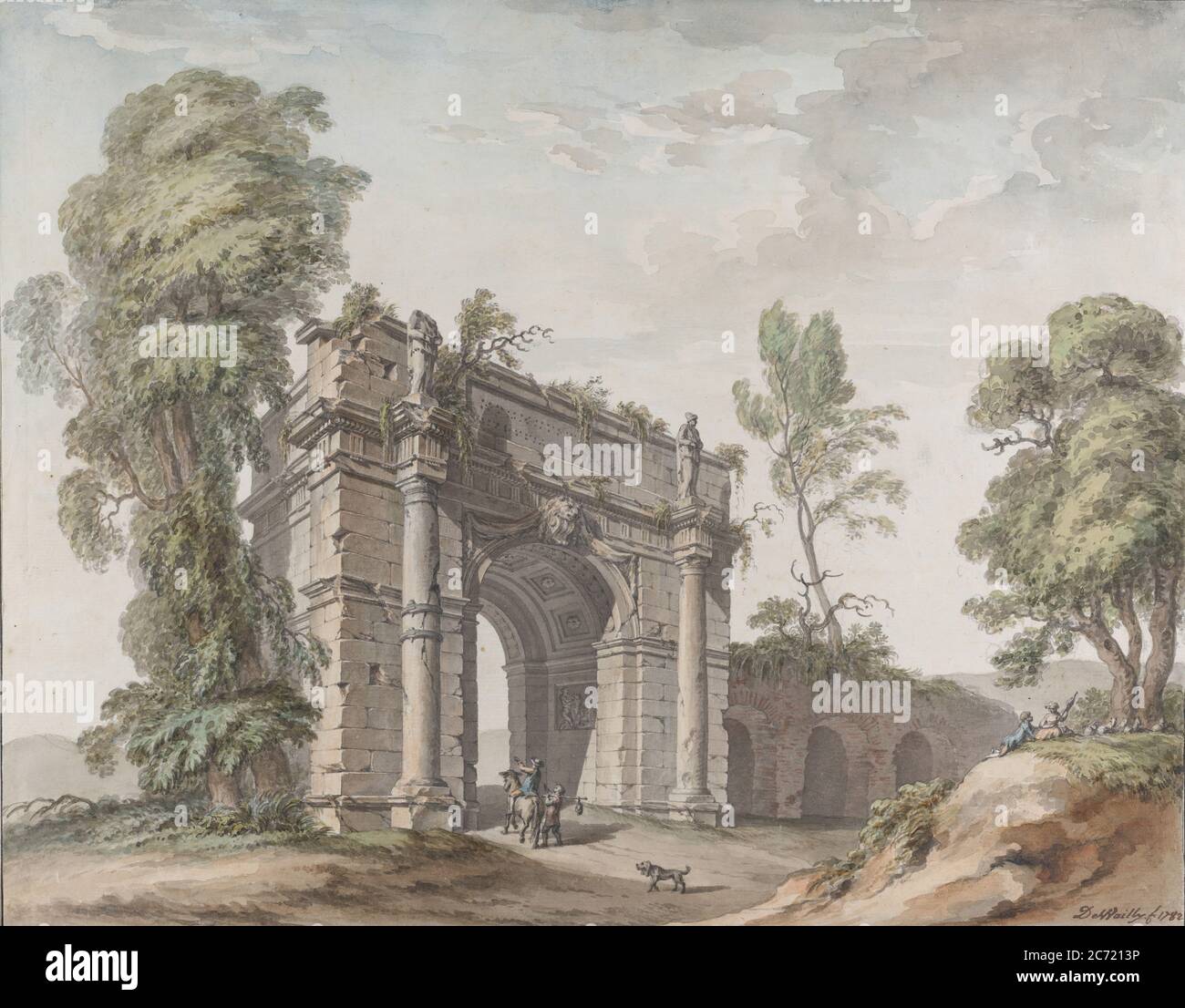 Design for a Triumphal Arch for the Gardens at Chateau d'Enghien, Belgium, 1782. Stock Photo