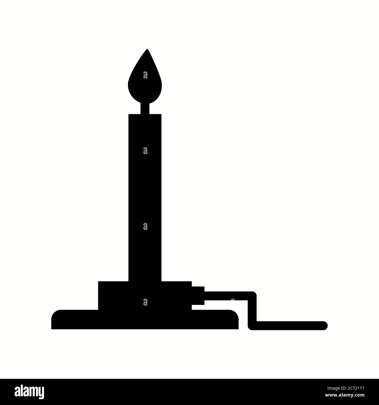 Unique Bunsen Burner Vector Glyph Icon Stock Vector