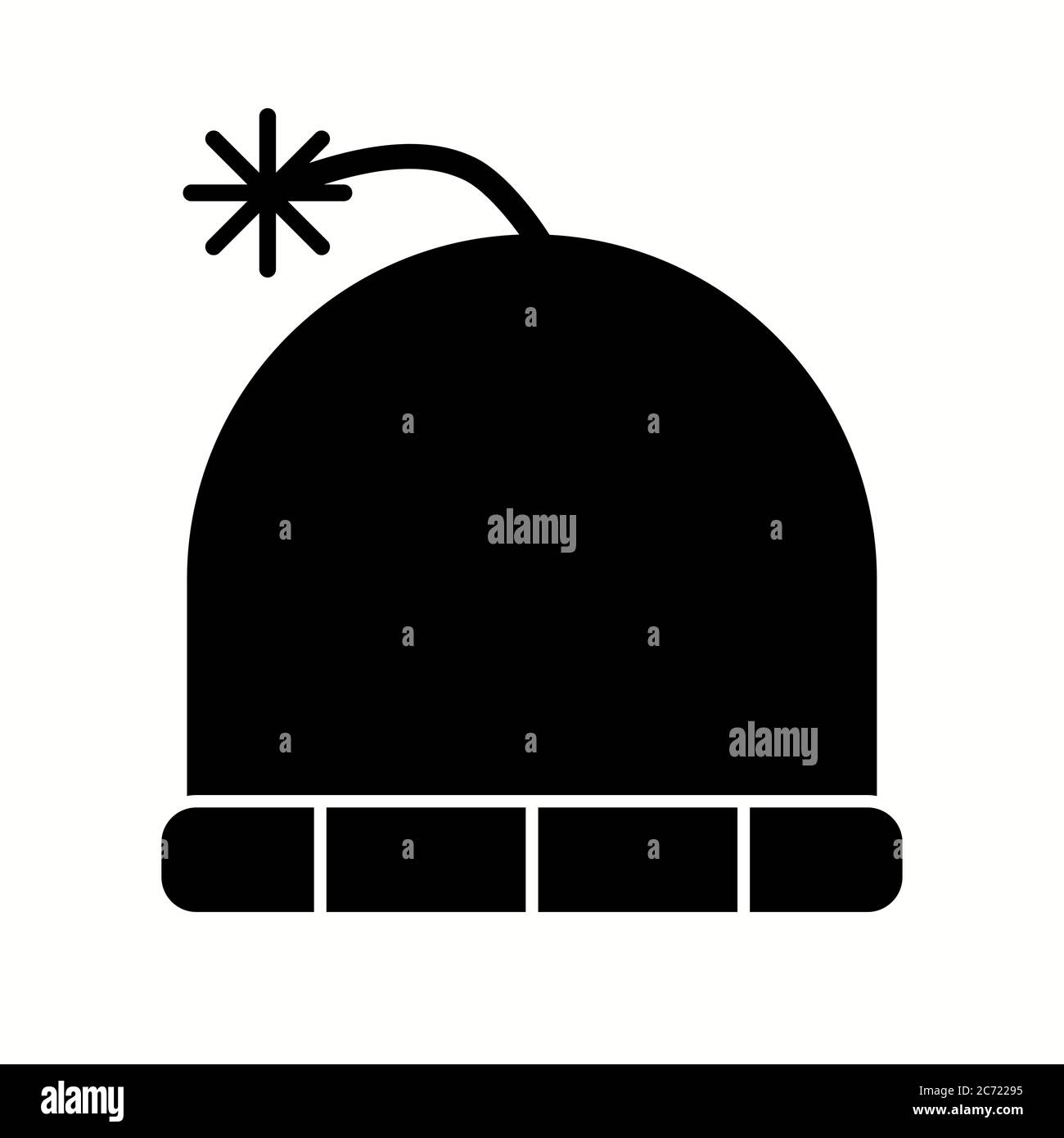 Unique Winter Cap Vector Glyph Icon Stock Vector