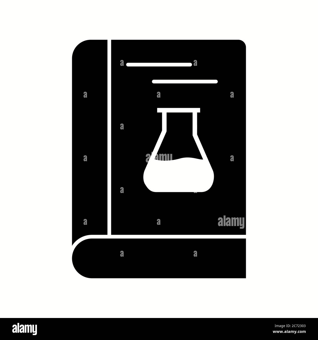 Unique Chemistry Book Vector Glyph Icon Stock Vector