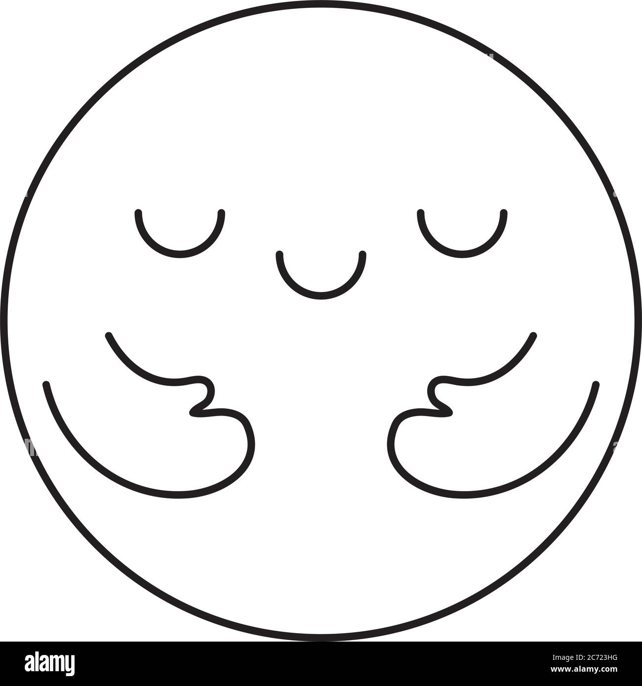 Happy emoji hugging line style icon design, Cartoon expression emoticon