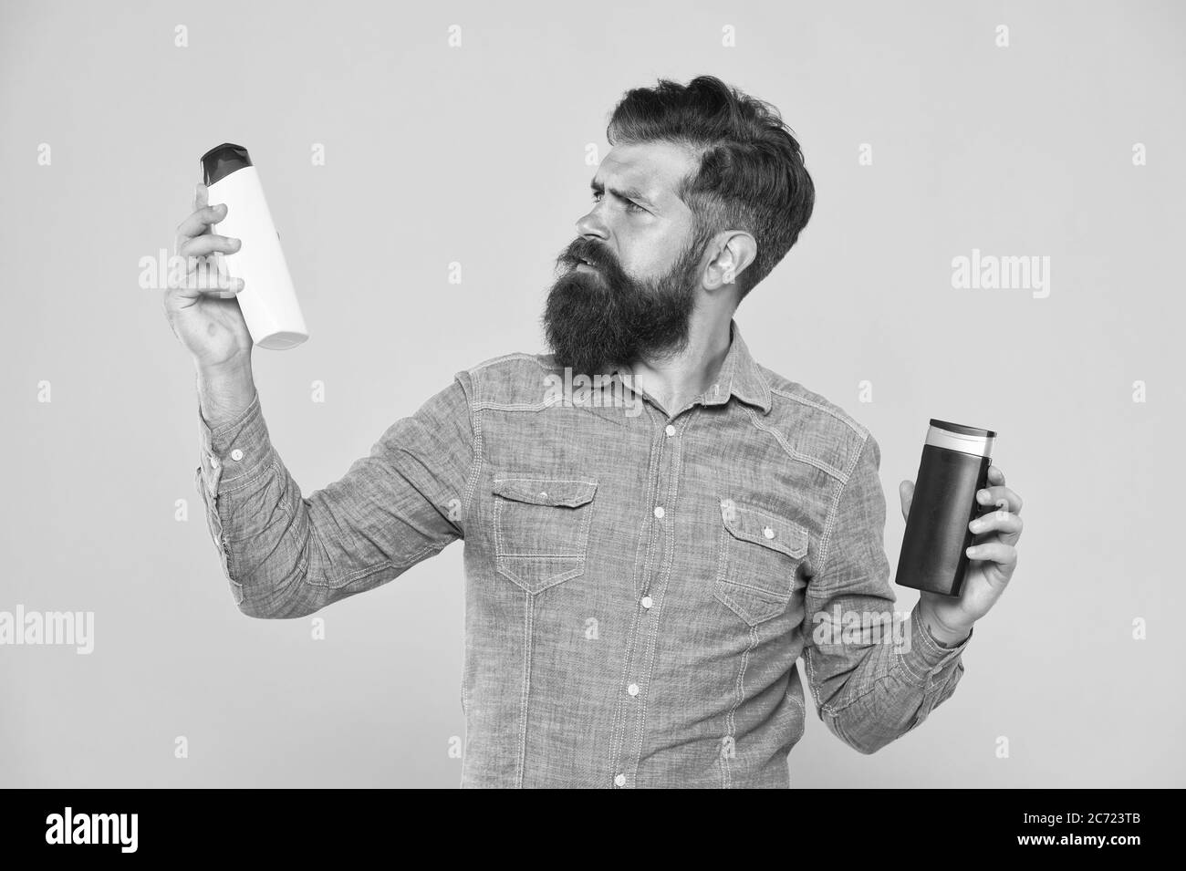 Treatment providing individual care. Hipster hold hair shampoo and