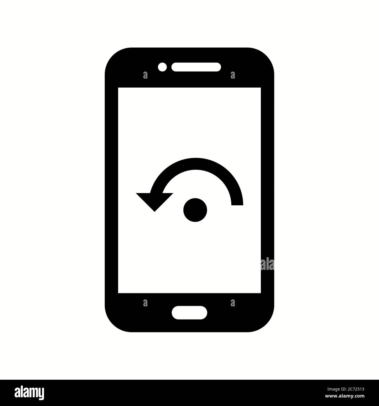 Unique Restart Phone Vector Glyph Icon Stock Vector
